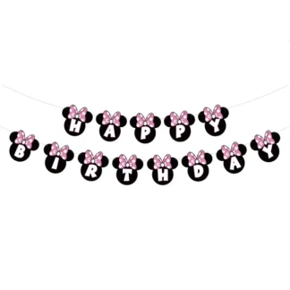 Set ghirlanda Happy Birthday cu tematica Minnie