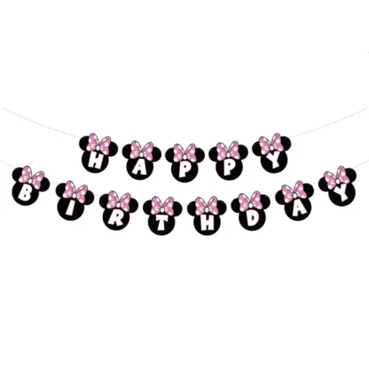 Set ghirlanda Happy Birthday cu tematica Minnie