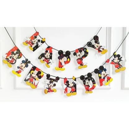 Set ghirlanda Happy Birthday cu tematica Mickey Mouse