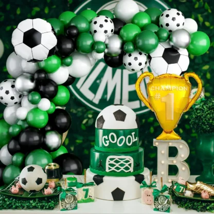 Set bundle arcada 107 baloane folie si latex Fotbal Party - imagine 2