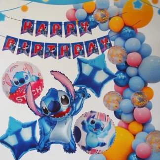 Set decor Stitch cu 58 baloane folie si latex cu decoratiuni