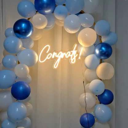 Banner luminos Led Neon CONGRATS, fundal transparent, 50 x 20 cm - imagine 3