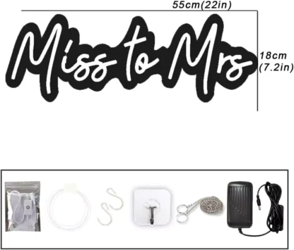 Banner luminos Led Neon MRSS TO MRS, fundal transparent, 55 x 18 cm - imagine 4