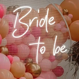 Banner luminos Led Neon BRIDE TO BE, fundal transparent