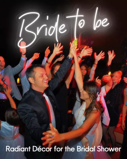 Banner luminos Led Neon BRIDE TO BE, fundal transparent - imagine 4