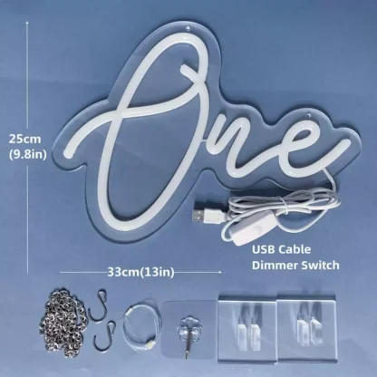 Banner luminos Led Neon ONE, fundal transparent, 33 x 25 cm - imagine 2