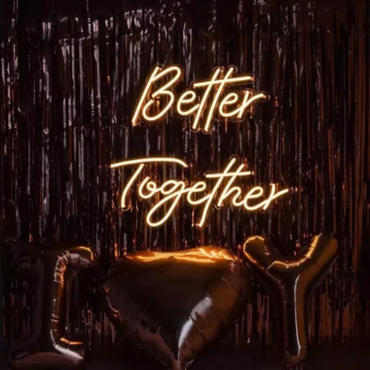 Banner luminos Led Neon BETTER TOGETHER, fundal transparent, 51 x 38 cm - imagine 3