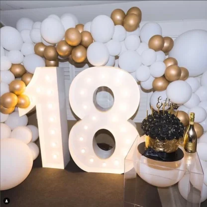 Set Cifre Volumetrice Luminoase 18, 120 cm - imagine 3