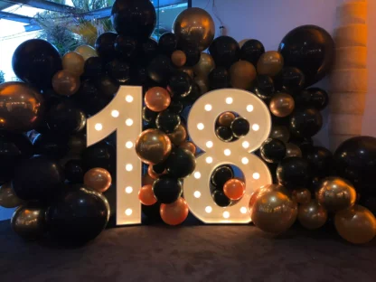 Set Cifre Volumetrice Luminoase 18, 120 cm - imagine 4