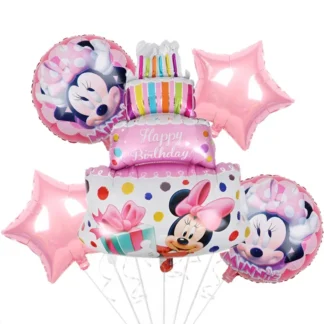 Set aranjament bundle 5 baloane folie Tort Minnie