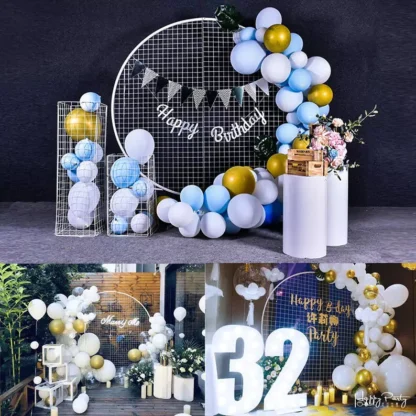 Suport Cerc cu Plasa, metalic, alb, 2 metri - imagine 7