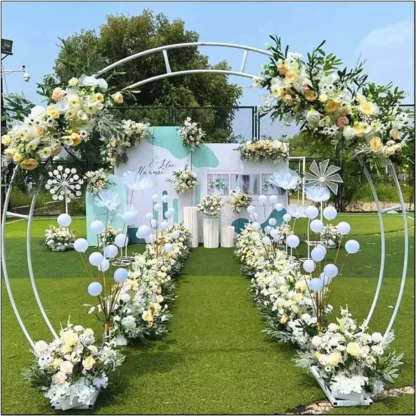 Suport Arcada Flori, metalic, alb, 2.25 x 2.3 metri - imagine 2