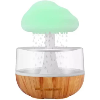 Umidificator cu picurare de apă, cu functii de difuzor de aromaterapie / uleiuri esențiale si lampa de noapte cu nor de ploaie și 7 culori