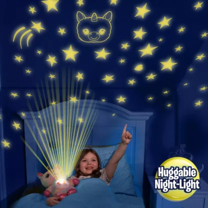 Jucarie de plus Unicorn Star Belly Dream Lites, cu proiectie de stele stralucitoare in 6 culori - imagine 3