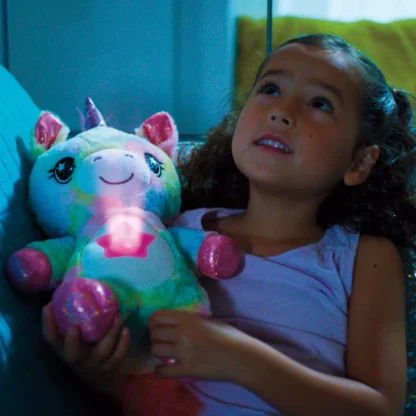 Jucarie de plus Unicorn Star Belly Dream Lites, cu proiectie de stele stralucitoare in 6 culori - imagine 4