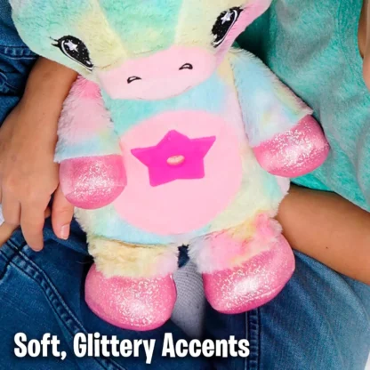 Jucarie de plus Unicorn Star Belly Dream Lites, cu proiectie de stele stralucitoare in 6 culori - imagine 10