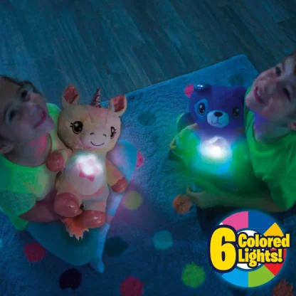 Jucarie de plus Unicorn Star Belly Dream Lites, cu proiectie de stele stralucitoare in 6 culori - imagine 5