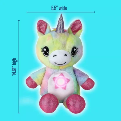 Jucarie de plus Unicorn Star Belly Dream Lites, cu proiectie de stele stralucitoare in 6 culori - imagine 12