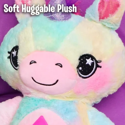 Jucarie de plus Unicorn Star Belly Dream Lites, cu proiectie de stele stralucitoare in 6 culori - imagine 7
