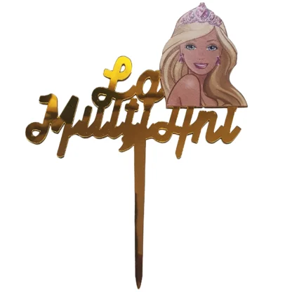 Topper Tort La Multi Ani cu Barbie