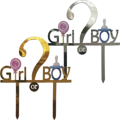 Topper Tort Gender Reveal Boy or Girl 17 cm
