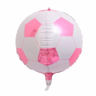 Balon folie figurina Sfera Minge de Fotbal, roz, 55 cm