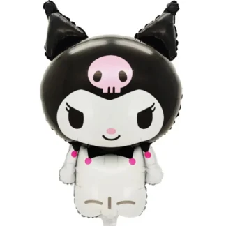 Balon Kuromi Sanrio Urias, Seria Hello Kitty, Umflare cu Heliu sau Aer, Folie Mylar, Alb-Negru, 80 cm