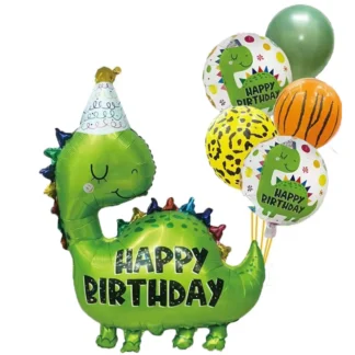 Set aranjament 6 baloane cu figurina Dinozaur 108 cm