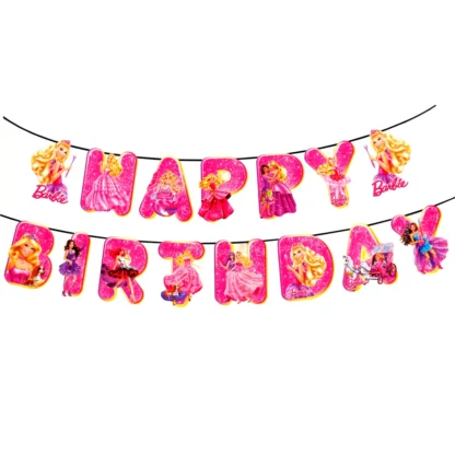 Ghirlanda Happy Birthday, cu Barbie