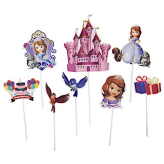 Set 8 decoratiuni tort cu Sofia