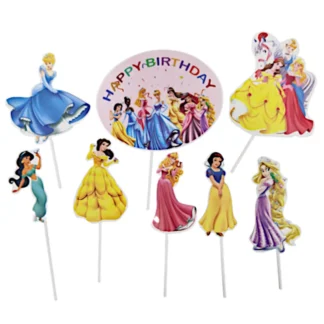 Set 8 decoratiuni tort cu Printese