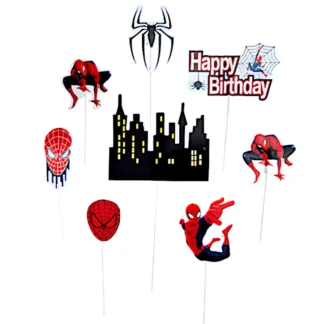 Set 8 decoratiuni tort cu Spiderman