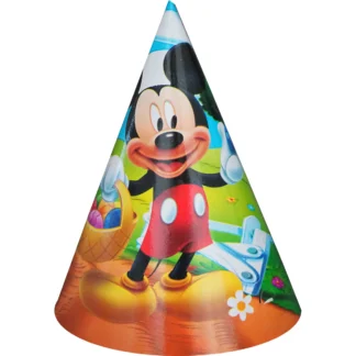Set Coifuri Petreceri Copii Mickey Mouse cu Cosulet (6 coifuri)